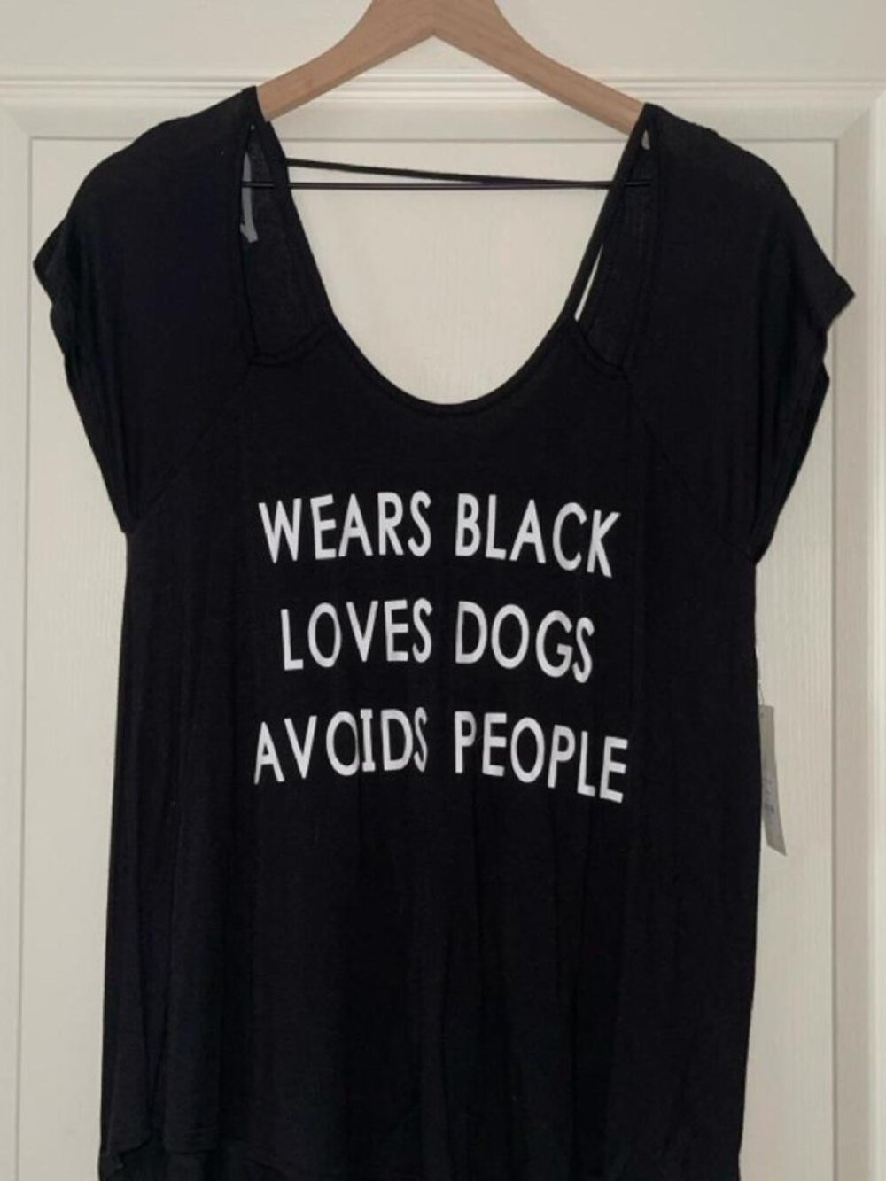 francesca's Women's Black and White T-shirt